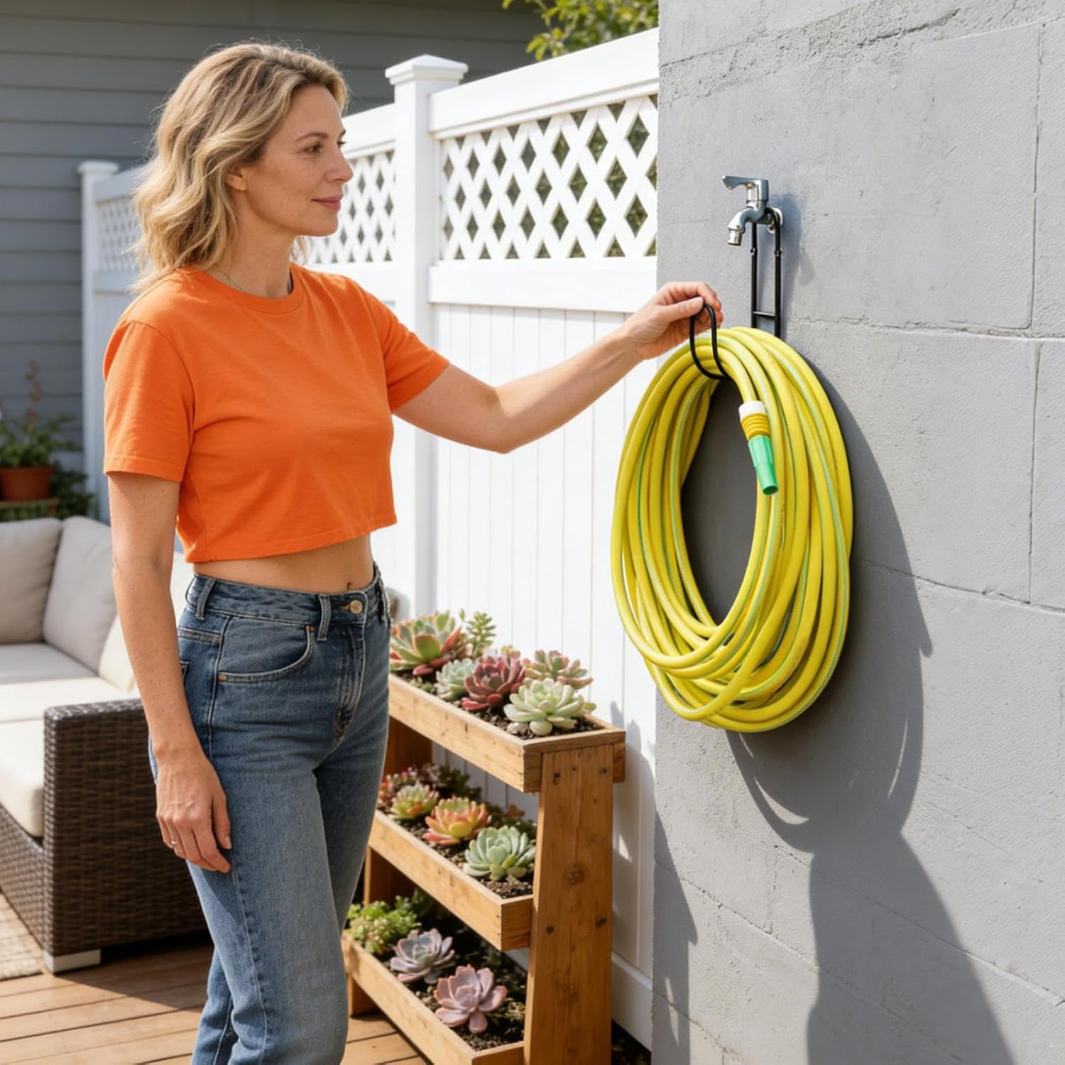  Supports De Tuyau D'eau Pour L'extérieur, En Métal Robuste, Fixation Murale, Support De Tuyau D'arrosage Extérieur | Pour Cordon, Rallonge, Cour, Clôture, Maison