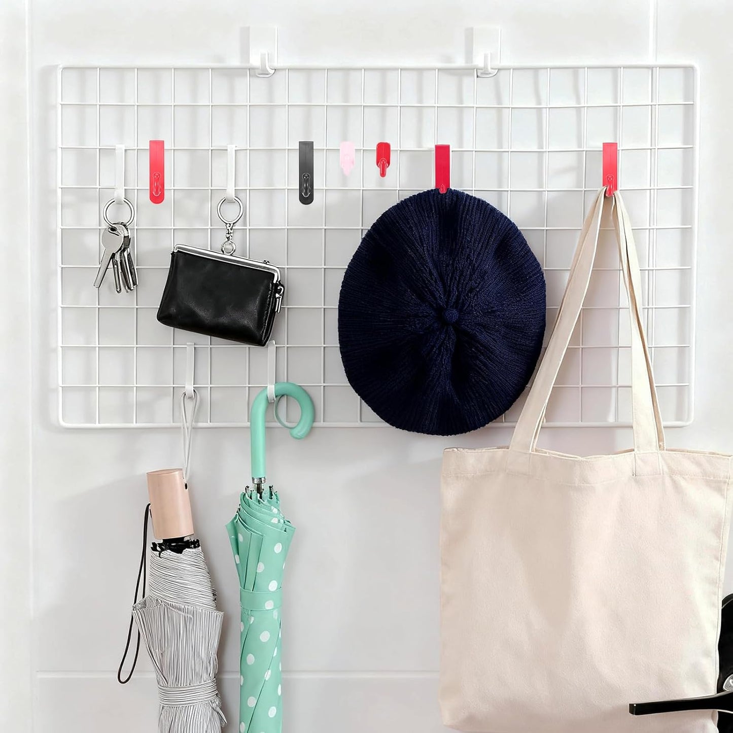  Sourcing Map Lot De 10 Crochets Muraux En Plastique Pour Panneau Mural De 12 Cm, Crochets D'étagère Pour Garage, Magasin, Entrepôt, Magasin, Maison, Blanc