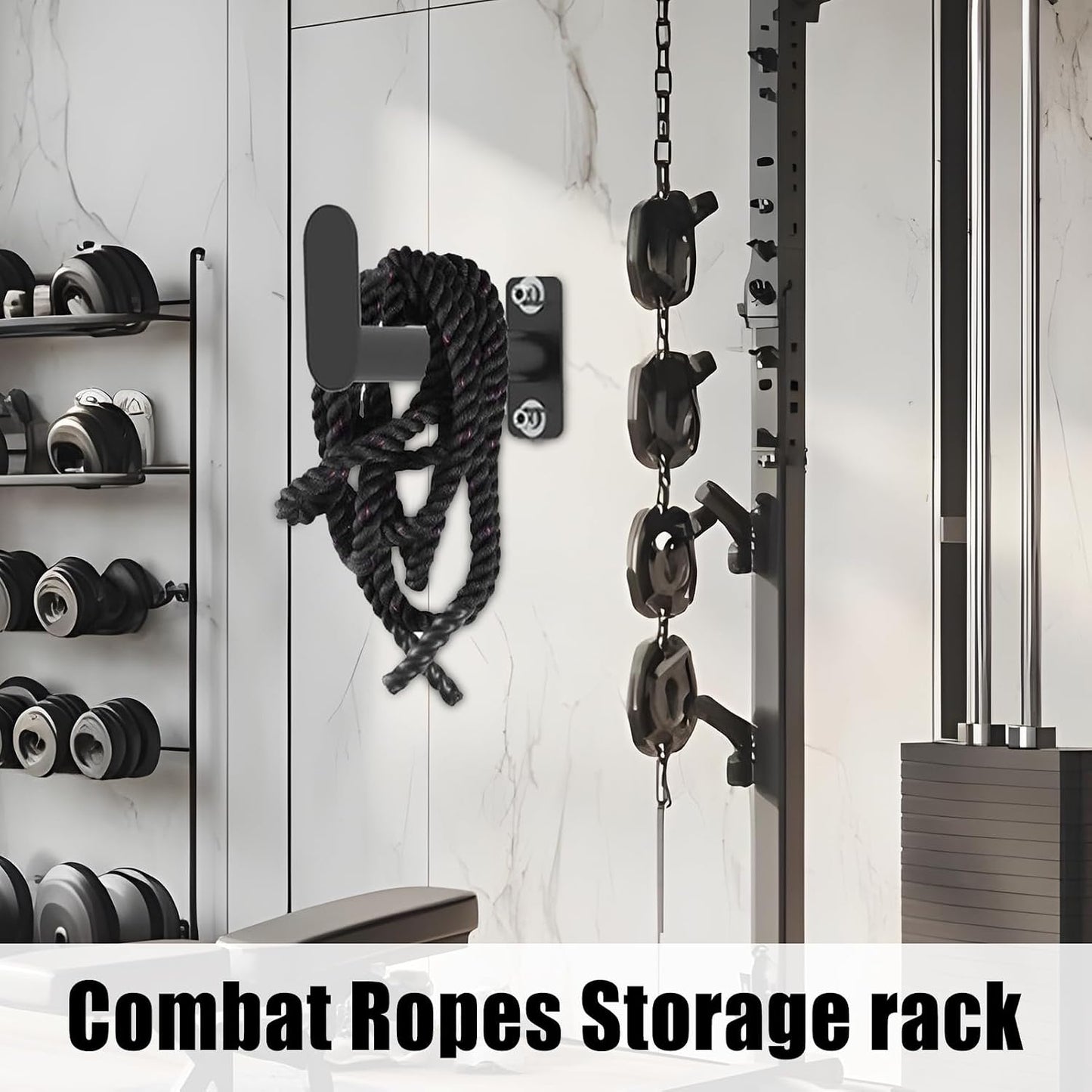  Cintres De Garage Pour Mur, Crochet De Corde D'exercice, Construction En Acier Robuste, Support Sécurisé Peu Encombrant, Organisateur Pour Entraînement De Fitness, Salle De Sport à Domicile