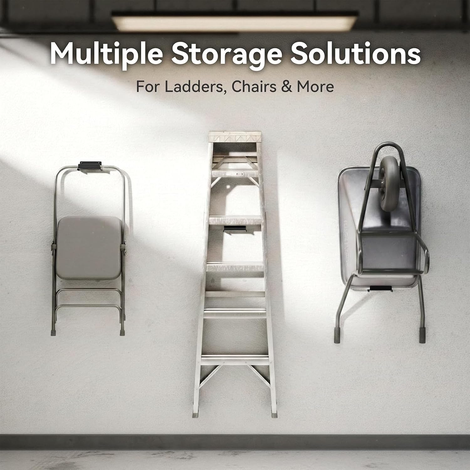 Genérico Ladder Holder - Heavy Duty Steel Mount, Multifunctional Wall Hooks, Garage Tool Organizer With Secure Grip, Storage Rack With Easy Install For Concrete Wood Chair, Ladder Holder, Durable Accessory For