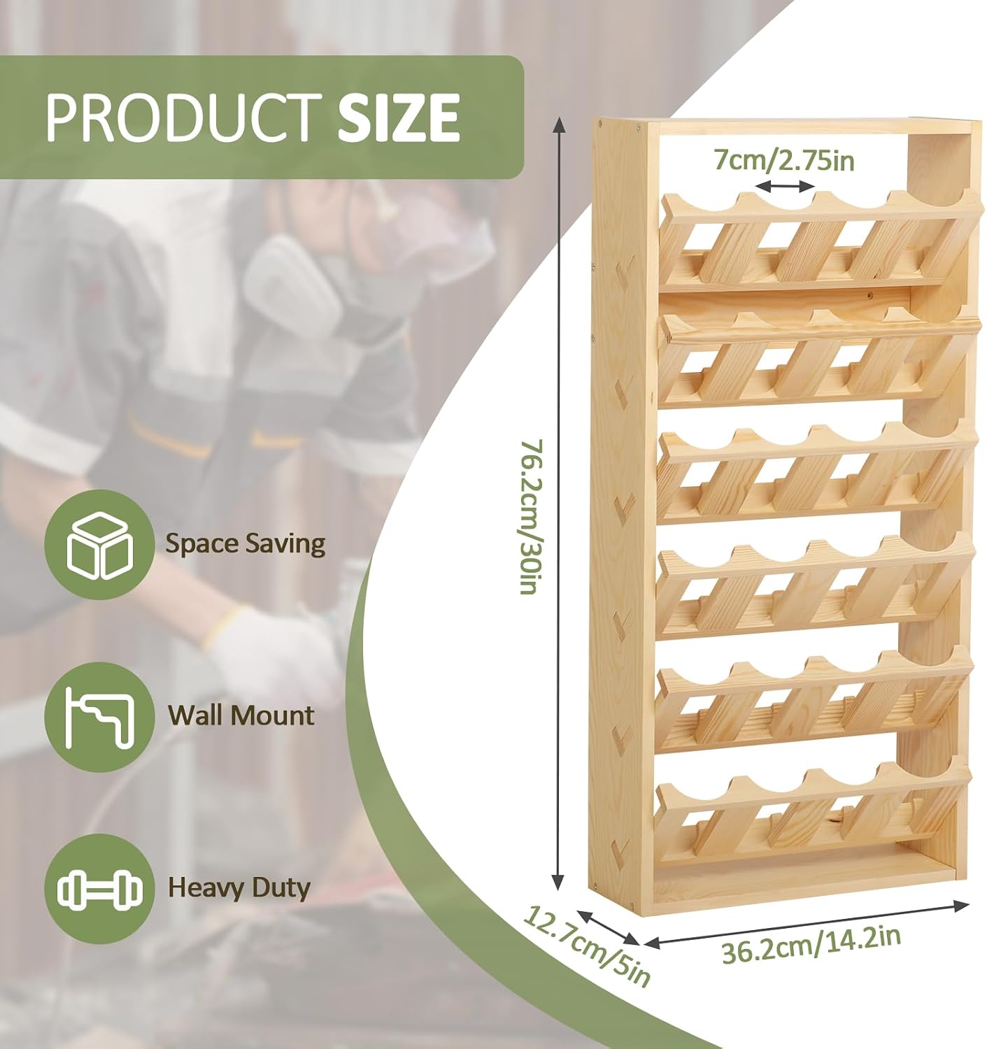  Support De Rangement Mural à 6 Niveaux Pour Peinture Ou Lubrifiant - 24 Canettes - 36,1 X 12,7 X 76,2 Cm (L X L X H)