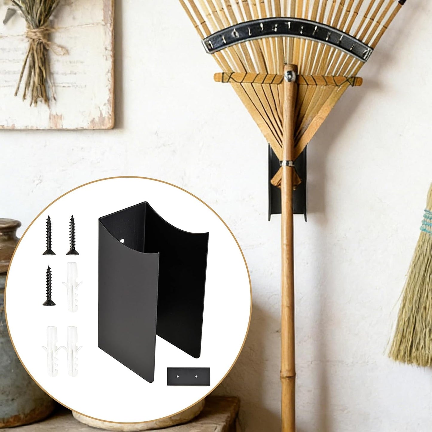  Organisateur Mural Pour Balais Et Serpillières | Lot De 2 Supports Muraux En Acier Antidérapant - Rangement Pour Tondeuse à Gazon | Pour Sous-sol, Maison, Magasin De Bricolage, Remise, Jardin, Pelouse