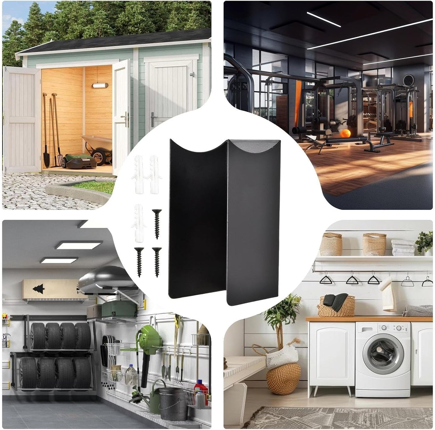  Organisateur D'outils De Garage Mural,Rack Mural En Acier Antidérapant 2 Pièces | Rangement D'atelier Et De Garage | Pour Sous-sol, Maison, Magasin De Bricolage, Remise, Jardin, Pelouse, Camping-car,