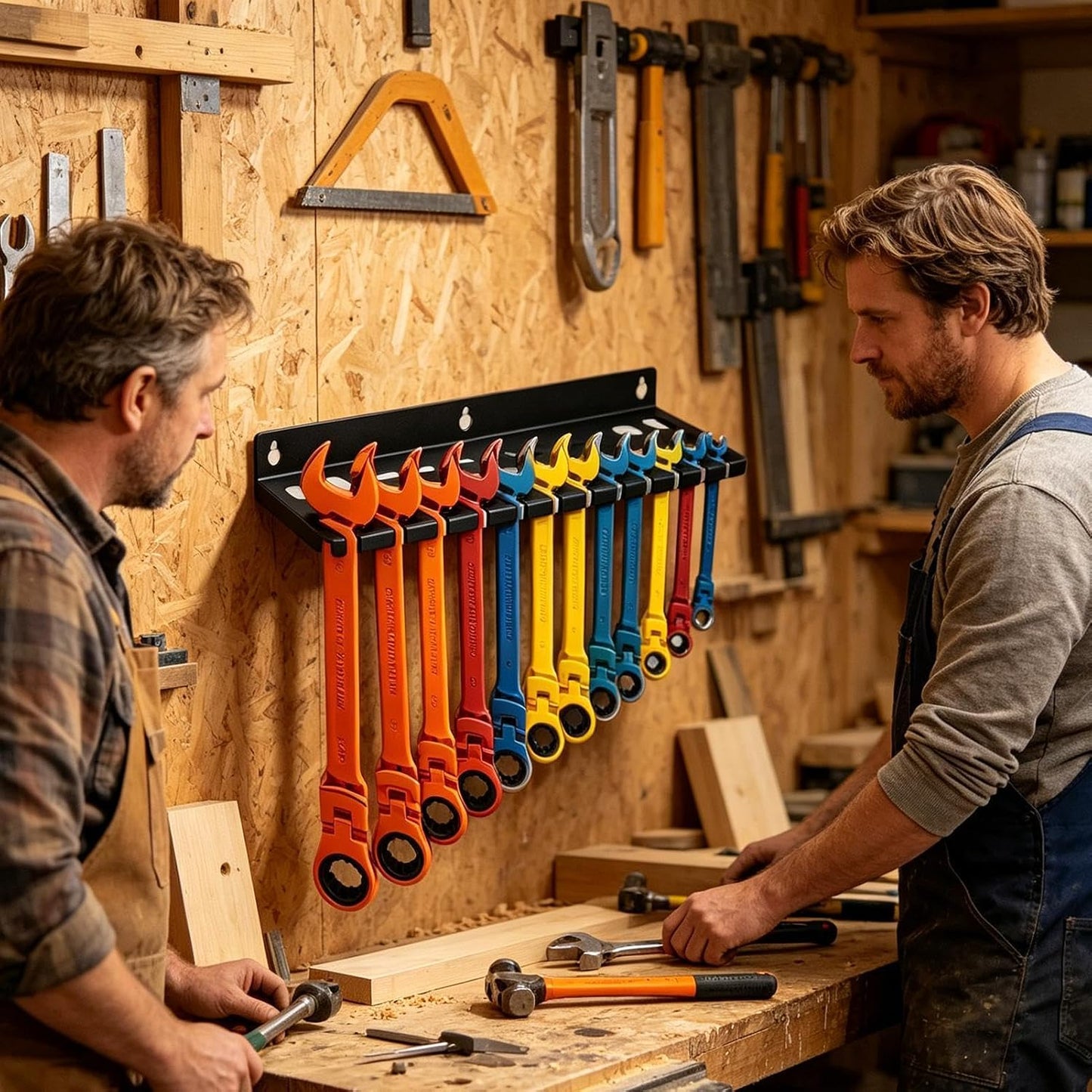  Générique Support Pour Clés,Support Mural En Fer Avec 12 Emplacements De Grande Capacité | Mural Pour Clés - Pour Tournevis Hexagonaux Cliquet Cutter Ciseaux Maison Garage Atelier Espace Travail Coin