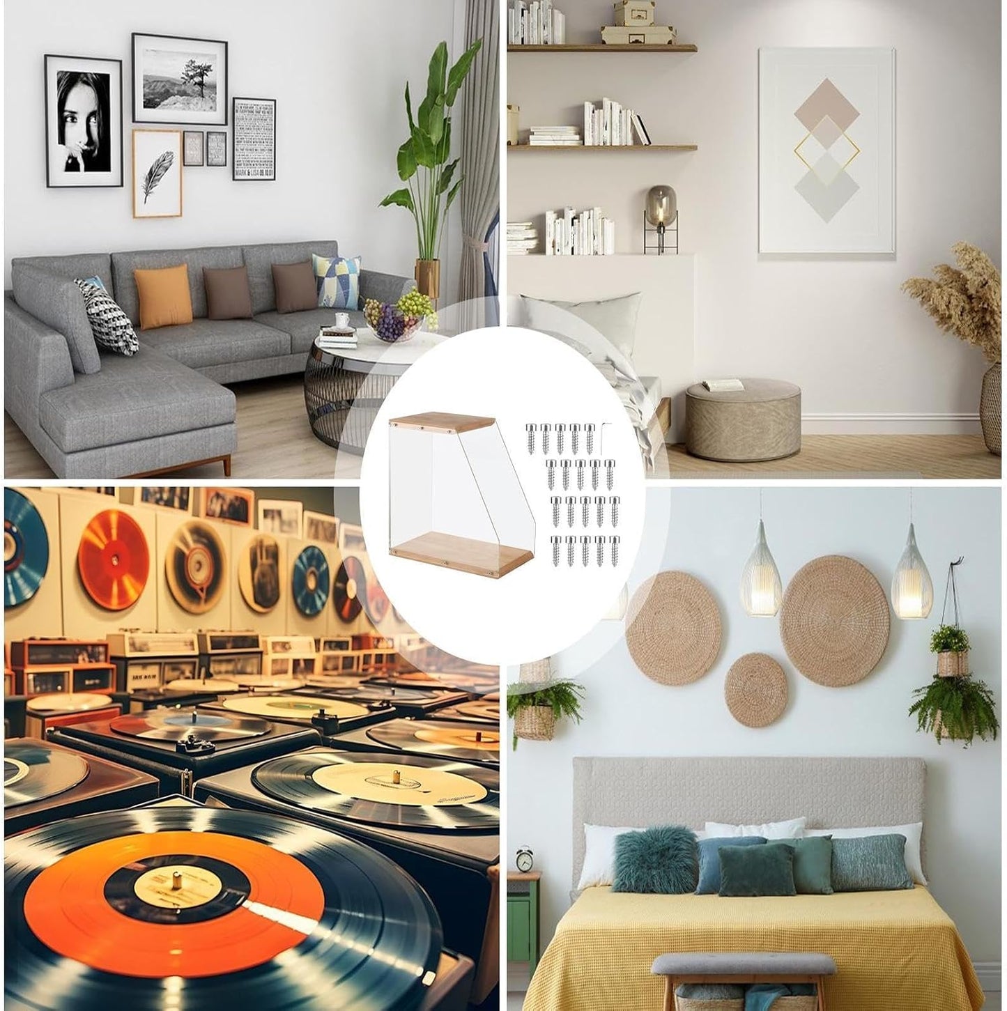  Présentoir à Disques, Support En Acrylique Transparent, Organisateur De Stockage D'albums Moderne, Parfait Pour Le Salon Home Cinéma, Accessoire élégant Pour Appartement, Adolescents, Adultes, Collect