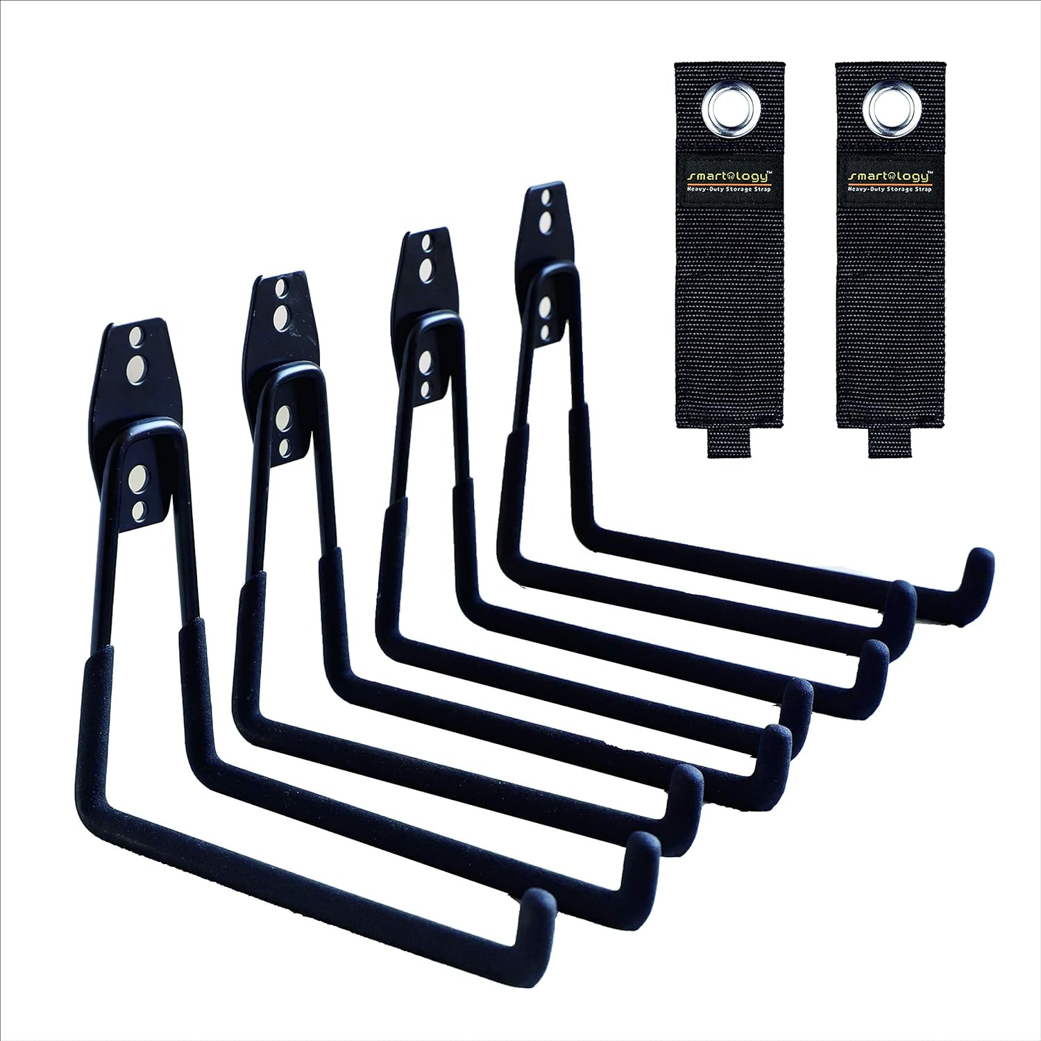  SMARTOLOGY Lot De 15 Crochets De Garage Avec Crochet De Vélo Et Rallonge De Cordon, Lot De 15 Cintres Multi-outils En Acier, Utilitaires Lourds.