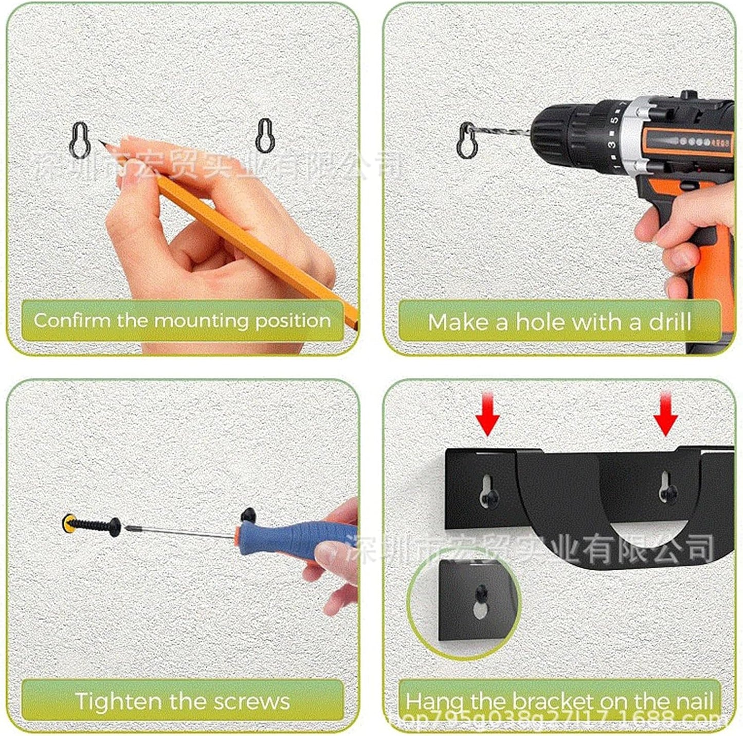  Lot De 2 Supports Muraux En Fer Pour Meuleuse Coudée De 12,7 Cm, Pour Outils électriques, Optimisation De L'espace D'atelier, Support Mural Vertical