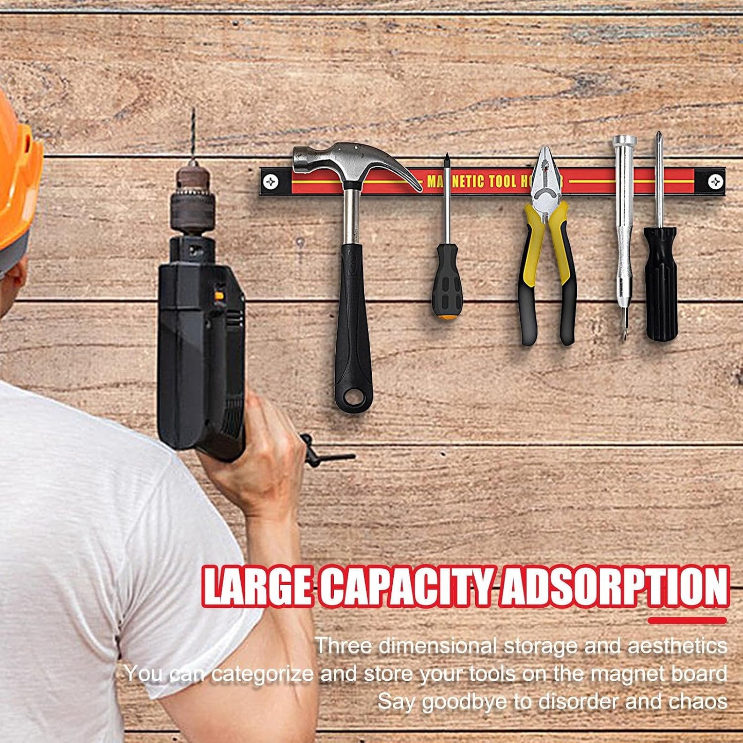  Bande Magnétique Pour Outils | Porte-outils Mural De Grande Capacité | Organiseur D'outils Peu Encombrant Pour Atelier, Atelier De Réparation Automobile, Maison