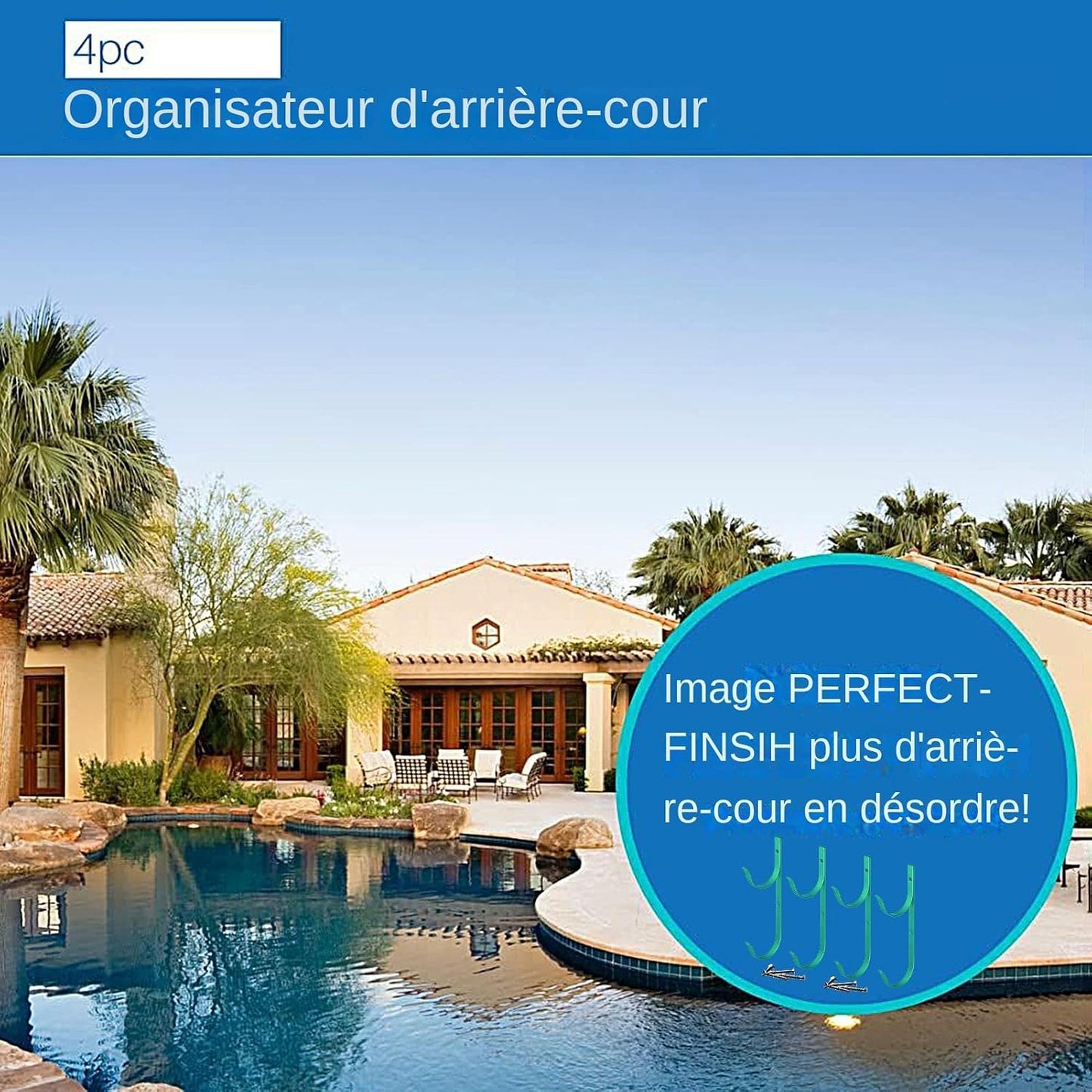  Crochets Pour Clôture De Piscine | Accroche-Portail En D'Aluminium Pour Tuyau De Piscine - Organisateur De Bord De Pour Perches Télescopiques Épuisettes Racleurs