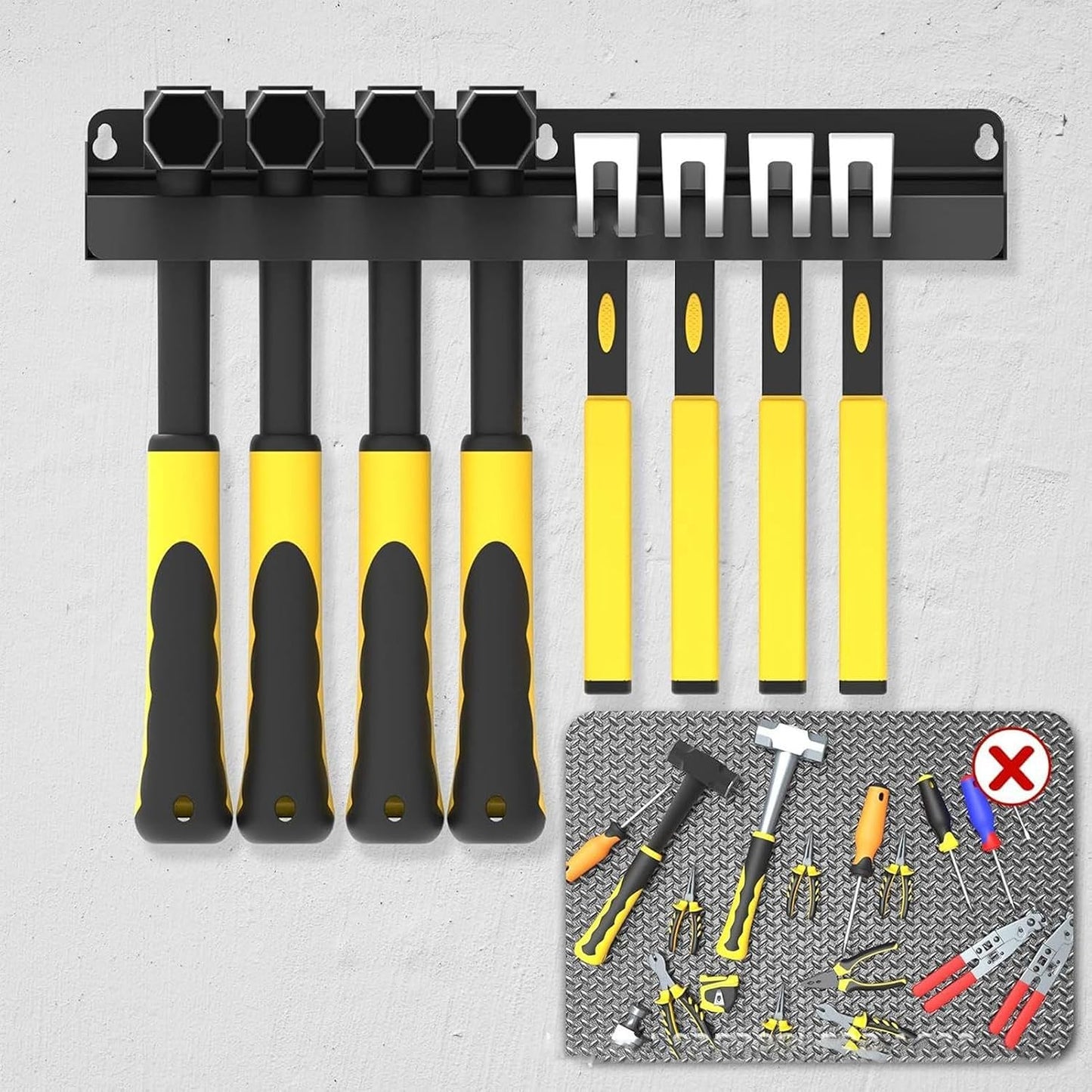  Support Mural Pour Marteau, Support De Marteau, Support De Rangement D'outils, Support Mural Pour Marteaux, Support De Marteau En Acier Robuste, Organisateur De Marteau D'atelier, Support De