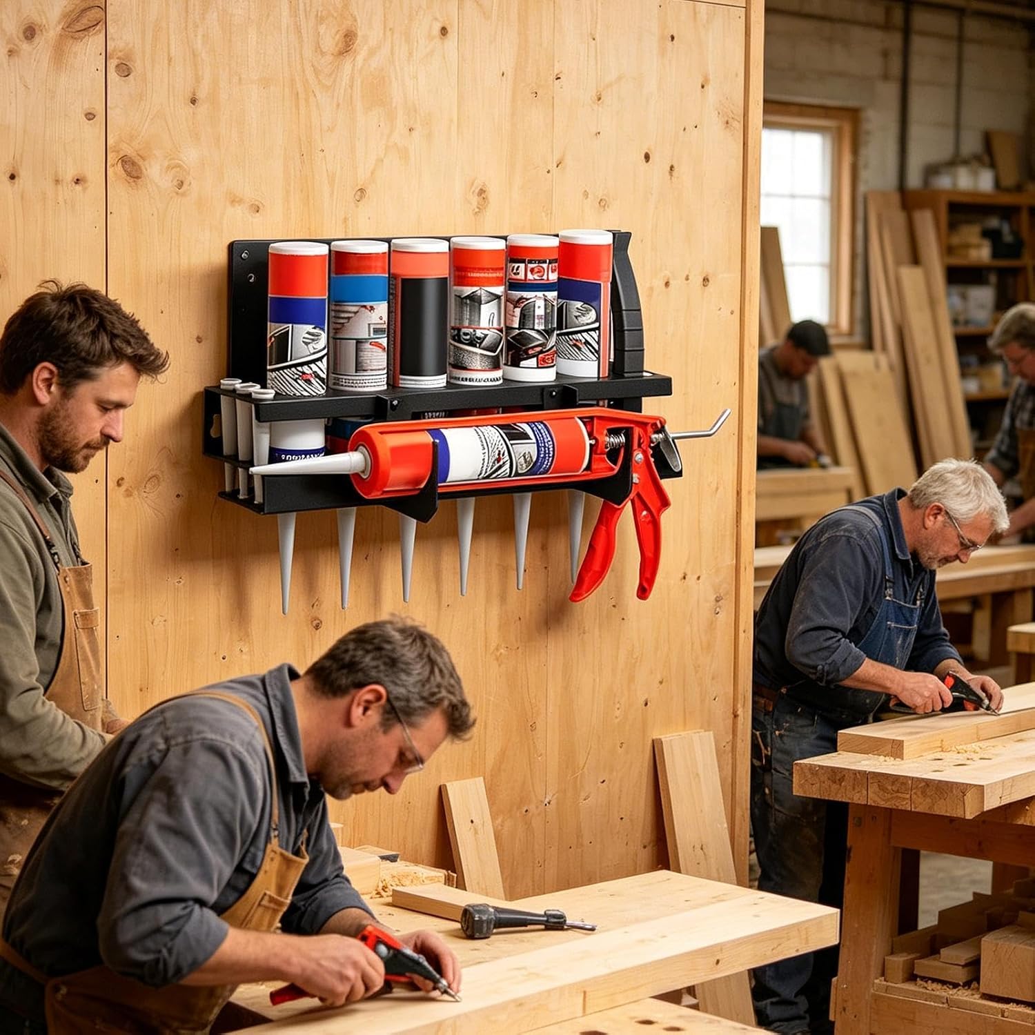  Générique Support Pour Cartouche De Mastic, Rack De Rangement Pour Tubes D'Étanchéité, Support Mural Pour Mastic, Idéal Pour Entrepôt, Atelier, Garage, Maison, Industrie, Abri De Jardin Et Espace De
