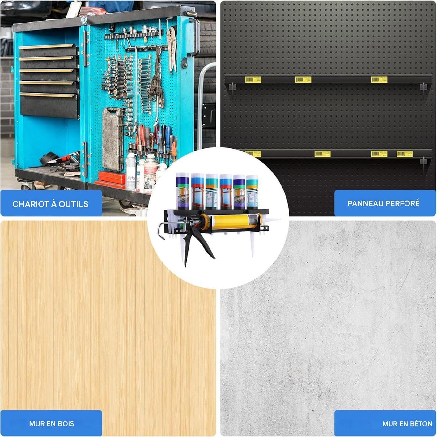  Porte-Tubes Pour Soudure Et Mastic,Support Mural Robust Pour Tubes - Rangement Pour Outils De Professionnels En Rénovation Et Maintenance