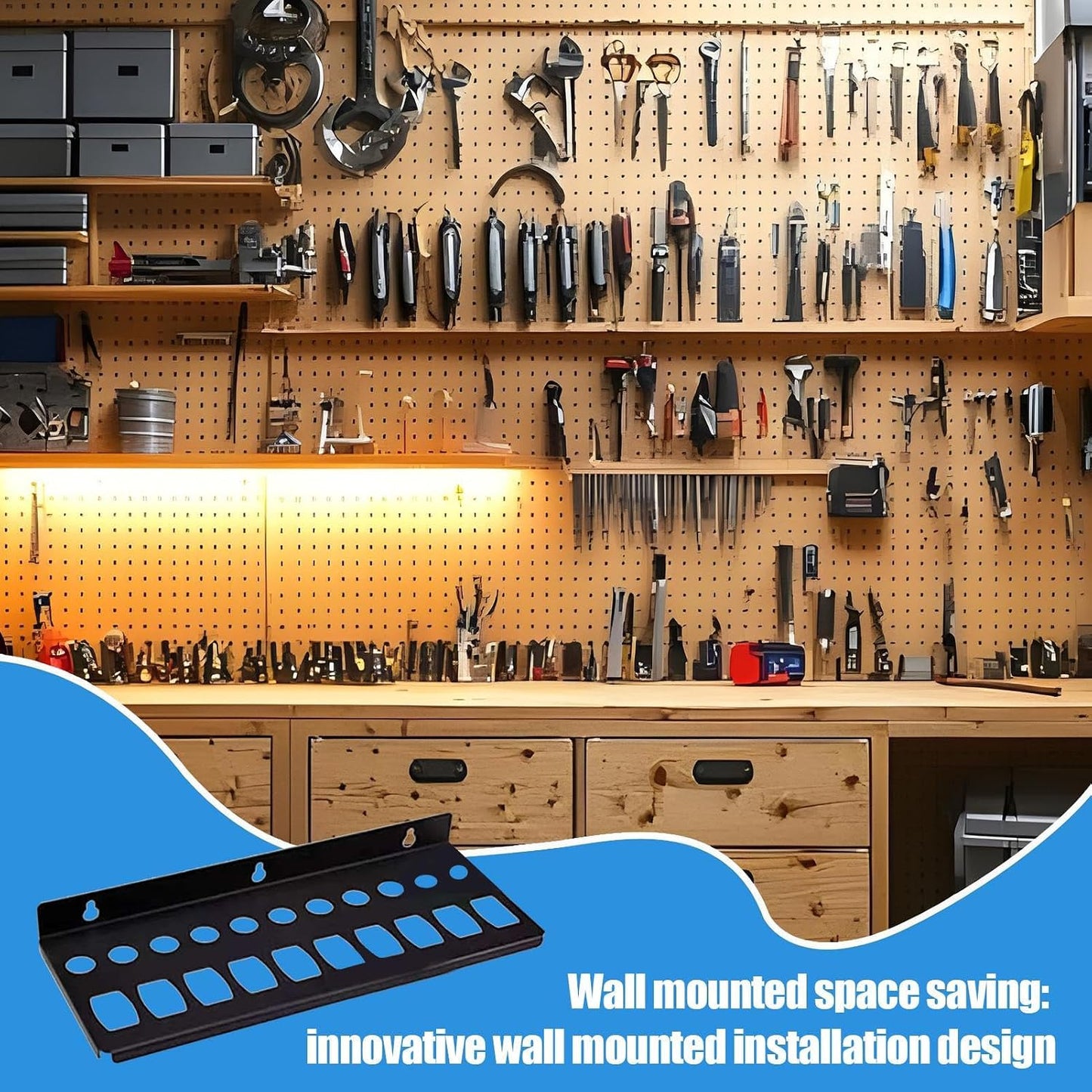  Organiseur De Tournevis, Porte-outils Mural Multifonction Peu Encombrant, Idéal Pour Garage, Atelier, Outils De Mécanicien, 35 X 9 Cm