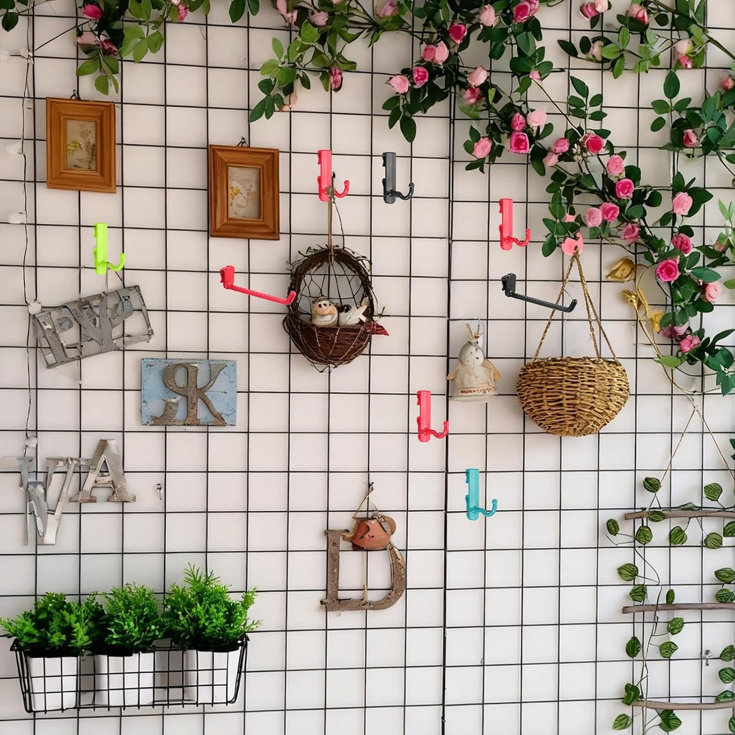  Sourcing Map Lot De 10 Crochets Muraux En Plastique Pour Panneau Mural De 12 Cm, Crochets D'étagère Pour Garage, Magasin, Entrepôt, Magasin, Maison, Blanc
