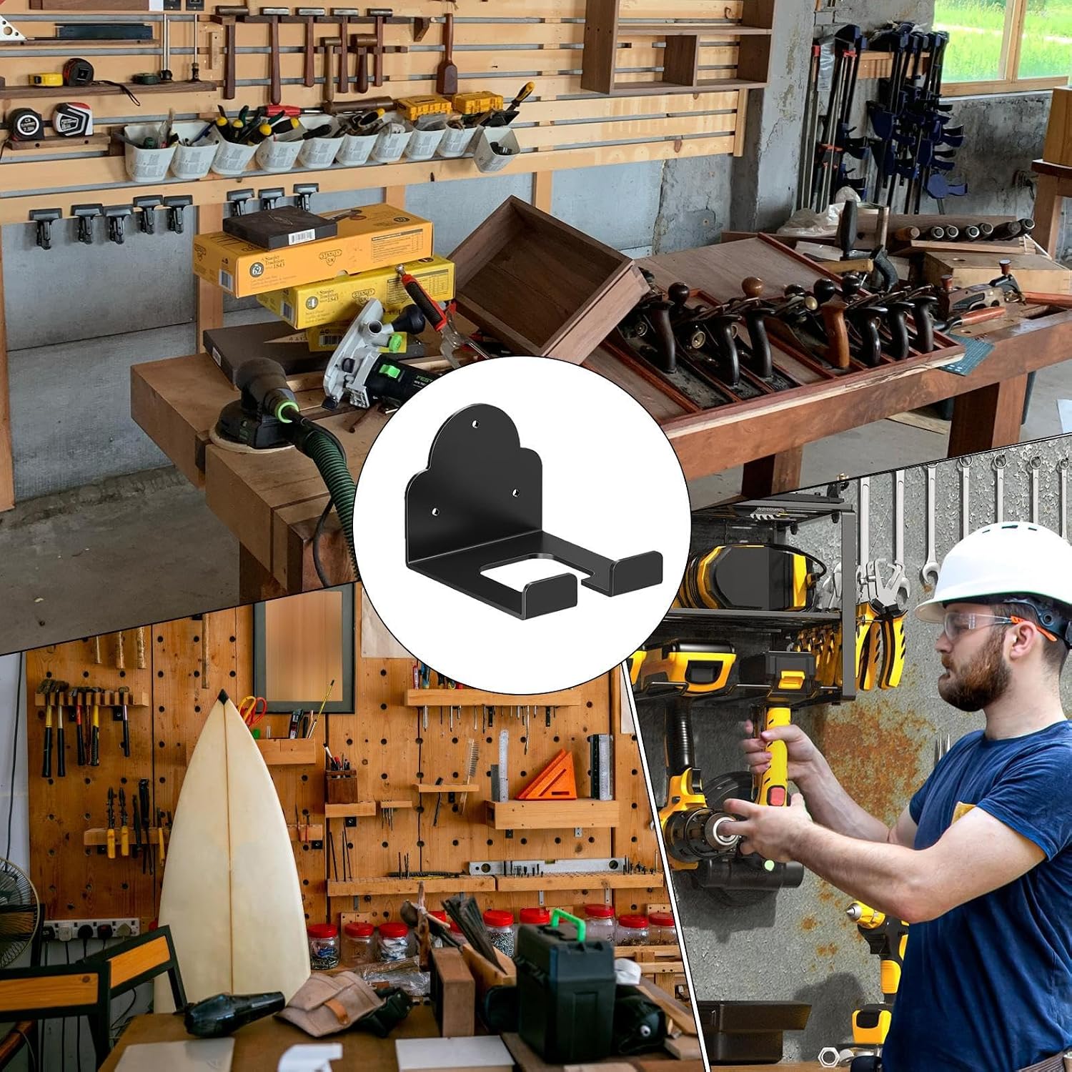 GENERIC Cintres à Outils De Jardin Pour Mur De Garage, Support Mural Pour Outils | Support D'étagère Pour Extérieur, Cour, Cuisine, Magasin, Appartement