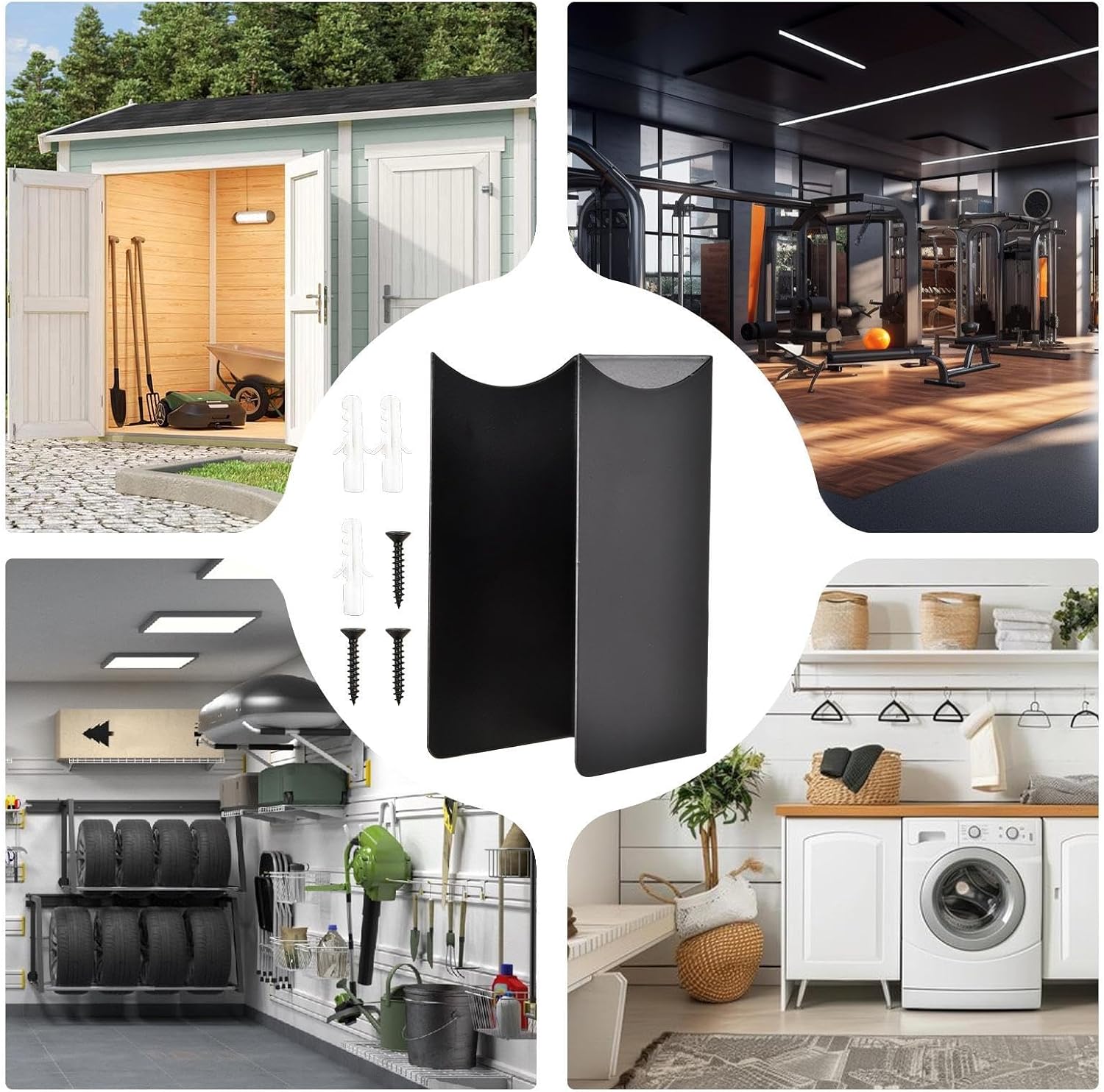  Support Mural Pour Balais, étagère De Rangement Pour Outils Dans Le Garage – Support Pour Balais Et Serpillères En Acier | Convient Pour Appartement, Cave, Extérieur, Cour, Maison, Cuisine Et