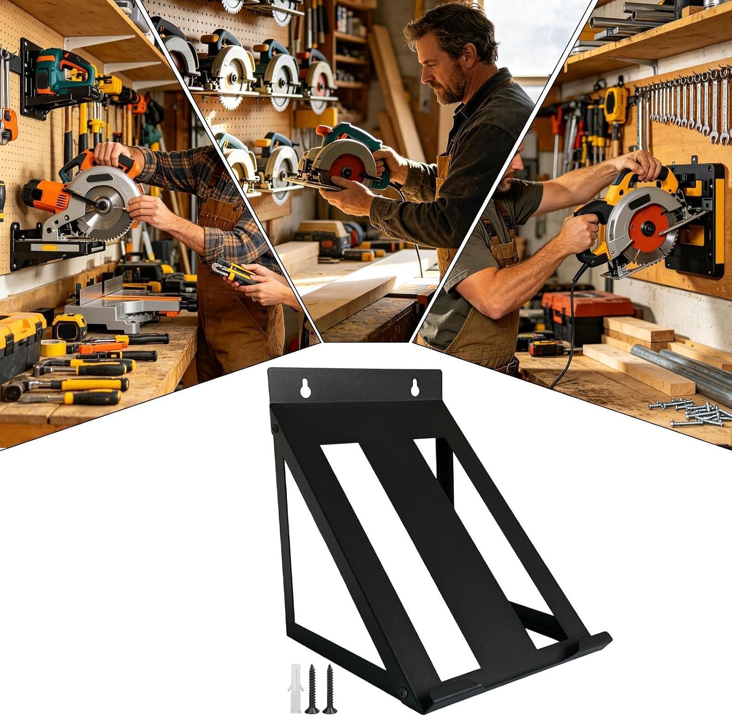  Porte-outils électriques | Support Scie Circulaire Mural | Support à Scie Circulaire Pour Garage | Pour Appartement, Atelier, Garage, Cabanon, établi, Sous-sol, Jardin