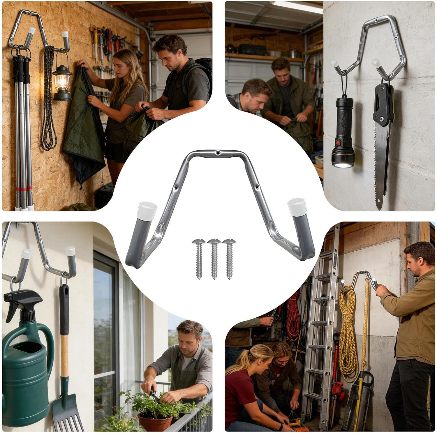 Crochets D'échelle – Support De Tuyau Utilitaire, Crochet Robuste Pour échelles Avec Construction En Acier Durable, Organiseur Mural, Rangement D'outils Et D'échelles, Garage, Abri De Jardin