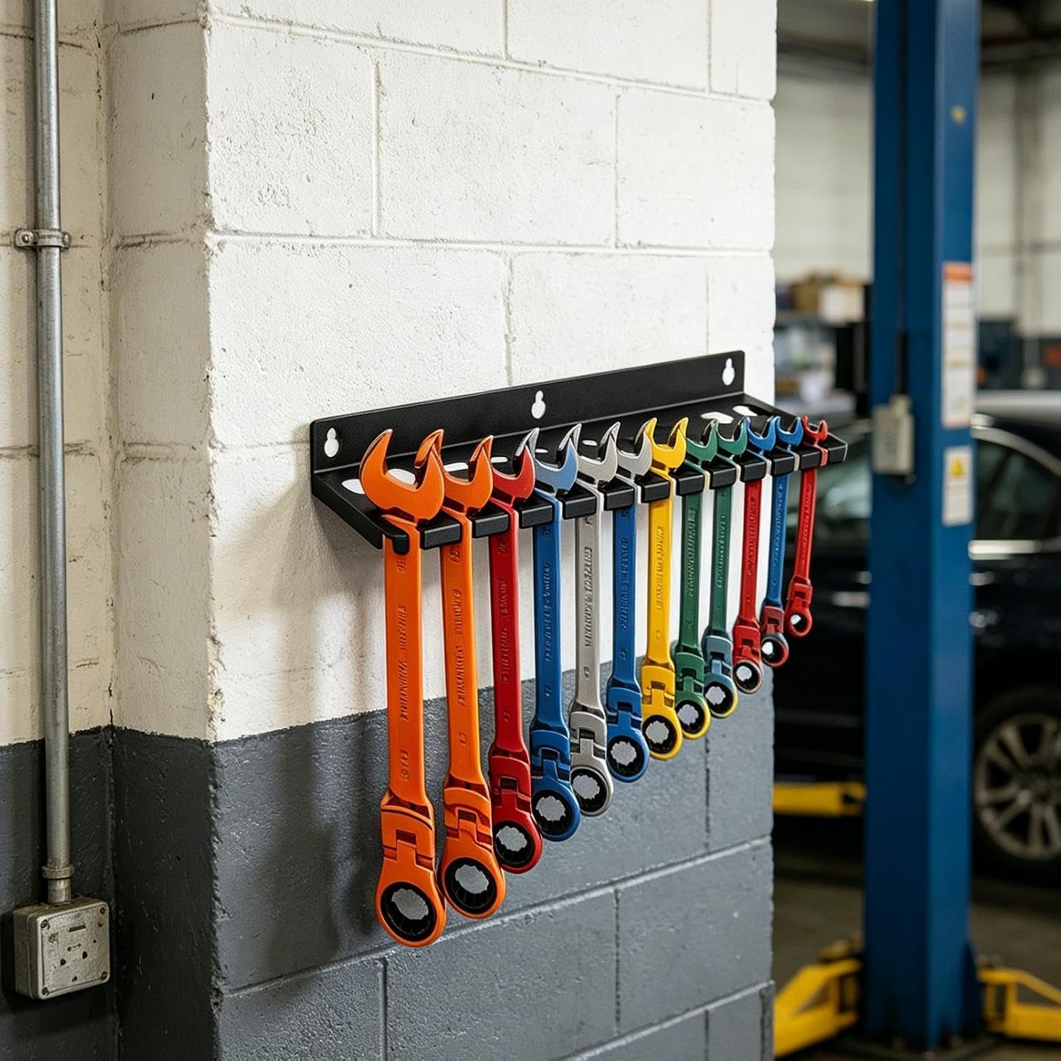  Générique Support Pour Clés,Support Mural En Fer Avec 12 Emplacements De Grande Capacité | Mural Pour Clés - Pour Tournevis Hexagonaux Cliquet Cutter Ciseaux Maison Garage Atelier Espace Travail Coin