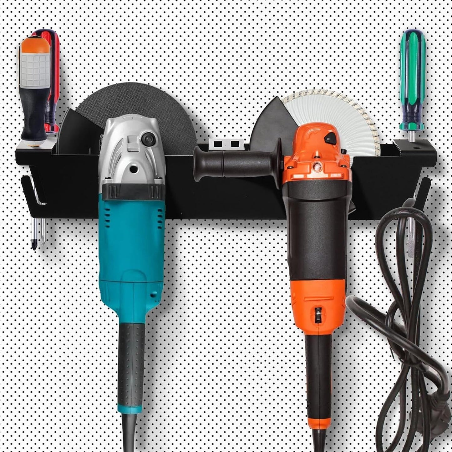  Porte-Meuleuse D'Angle,Support Pour Mur De Meuleuse D'Angle | 2 Pièces Organisateur à 2 Fentes Pour Tournevis Et Outils Électriques Pour Atelier, Établi, Panneau Perforé Et