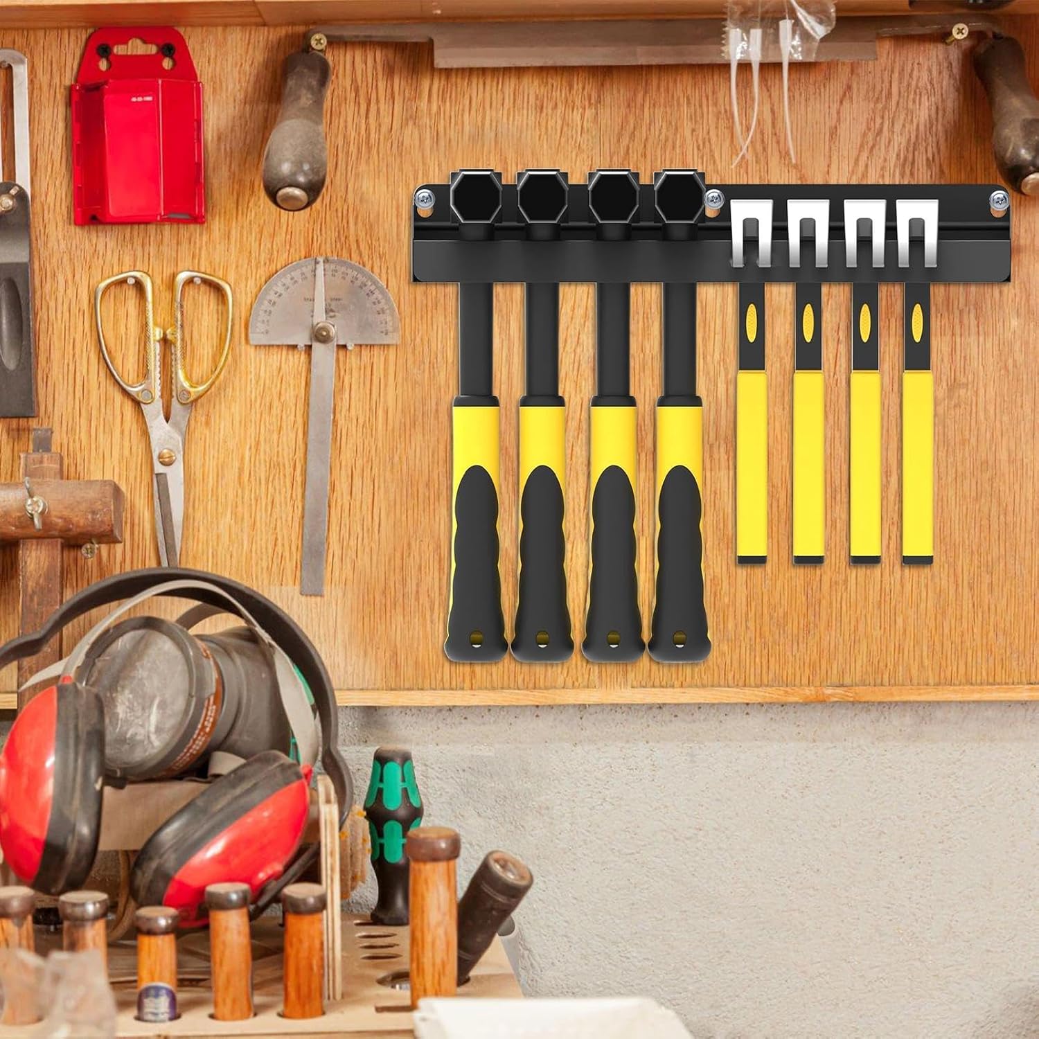  Support Mural Pour Marteau, Support De Marteau, Support De Rangement D'outils, Support Mural Pour Marteaux, Support De Marteau En Acier Robuste, Organisateur De Marteau D'atelier, Support De