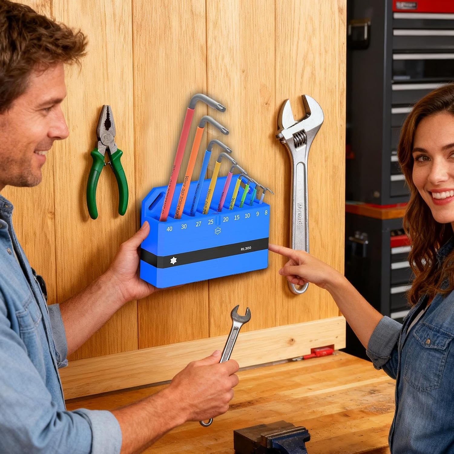 GENERIC Organisateur De Clés | Porte-outils Magnétique | Porte-clés | Pour Vélo Hex Spanner Outil De Réparation Wall Organisation Affichage Garage Atelier