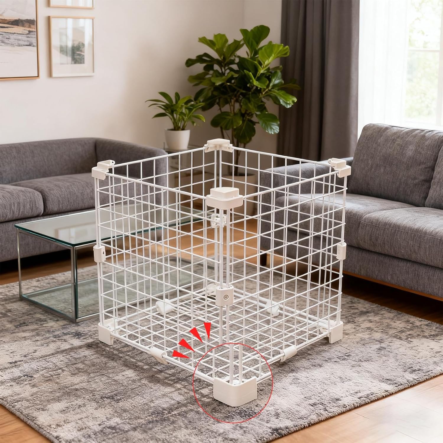  Connecteurs De Grille De Cage,Multifonction Fixation Serrée - Connecteurs De Rangement Pour Cubes En Fil | Pour Salon Maison Dortoir Appartement Chambre Boîte À Caisse Pour Animaux