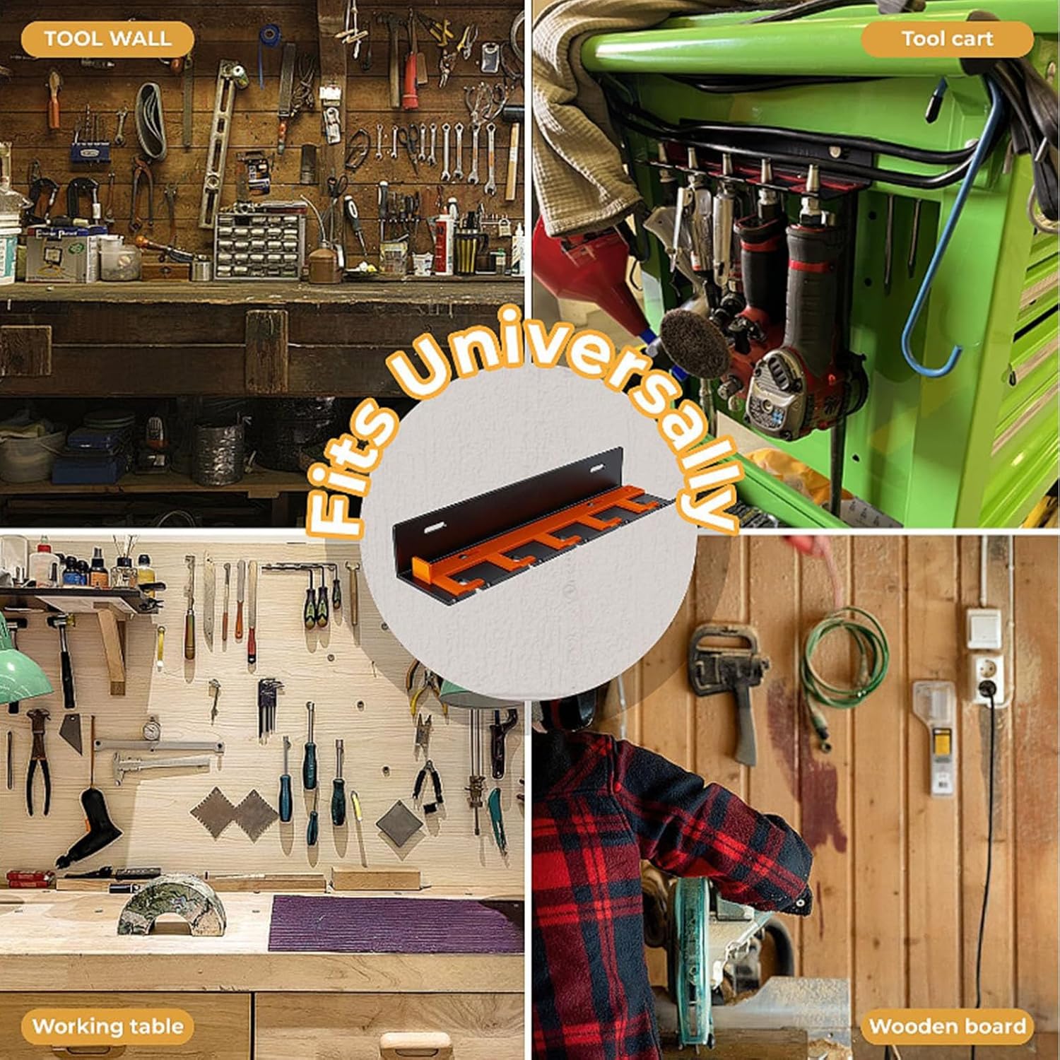  Porte-outils Pneumatique Mural Avec Glissière Pour Un Rangement Sécurisé En Métal 5 Emplacements Antirouille Efficace