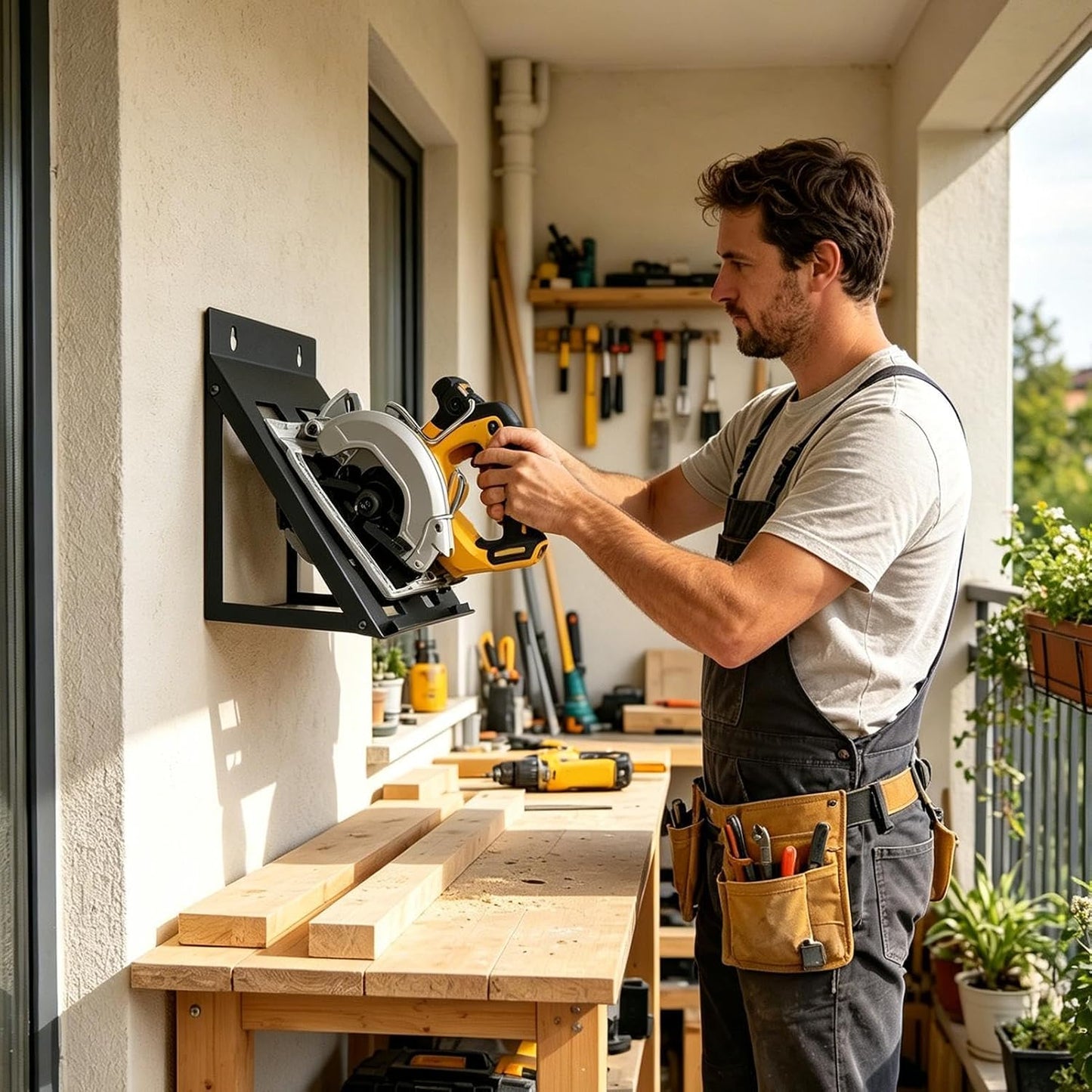  Porte-outils électriques | Support Scie Circulaire Mural | Support à Scie Circulaire Pour Garage | Pour Appartement, Atelier, Garage, Cabanon, établi, Sous-sol, Jardin