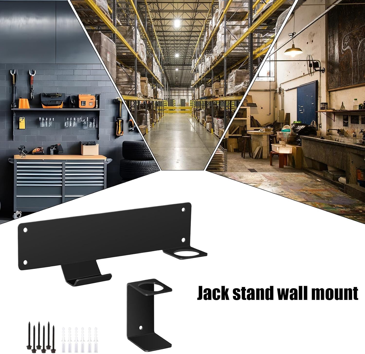  Générique Support Mural Pour Chèvres Mécaniques, Organisateur De Rack Pour Cric De Sol Et Support Monté Au Mur, Accessoire Remorque Pour Garage Atelier Ferme Abri