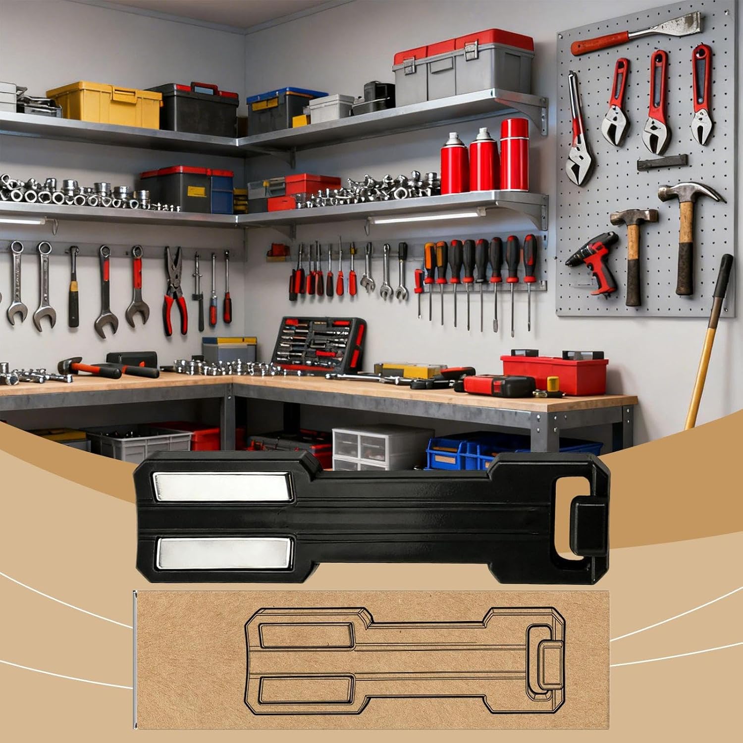 GENERIC Support Magnétique Pour Pulvérisateur, Support Mural, Organiseur De Canettes De Peinture Avec Aimant Puissant, Outil De Rangement Pour La Maison, Le Garage, L'atelier, Les Accessoires, Le