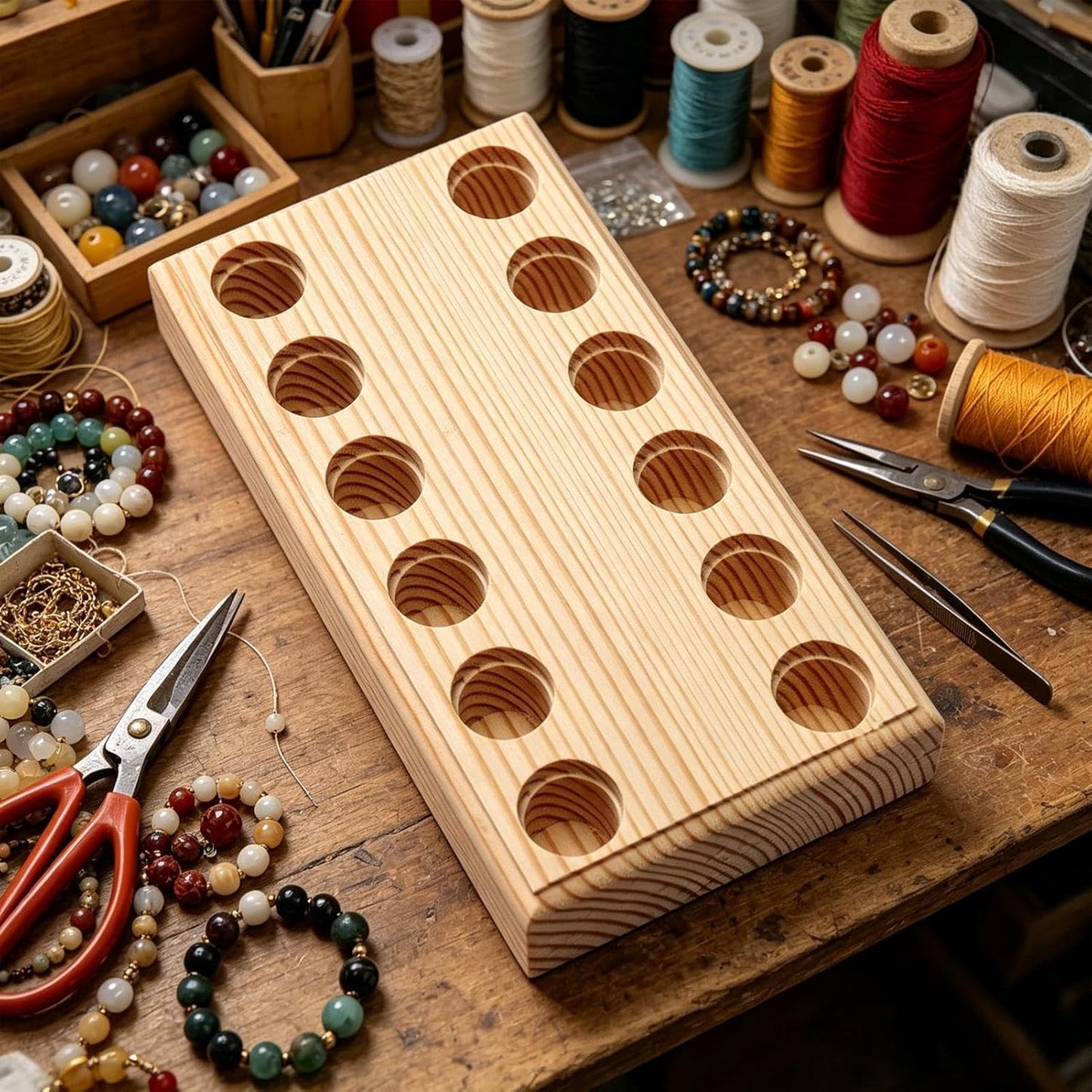 GENERIC Organisateur De Pinces, Base De Rangement Multi-fentes En Bois, Organisateur D'outils De Bijoux Pour Garage, Armoire, Service De Mécanicien, Travail De Construction, Atelier, Maison, Appartement