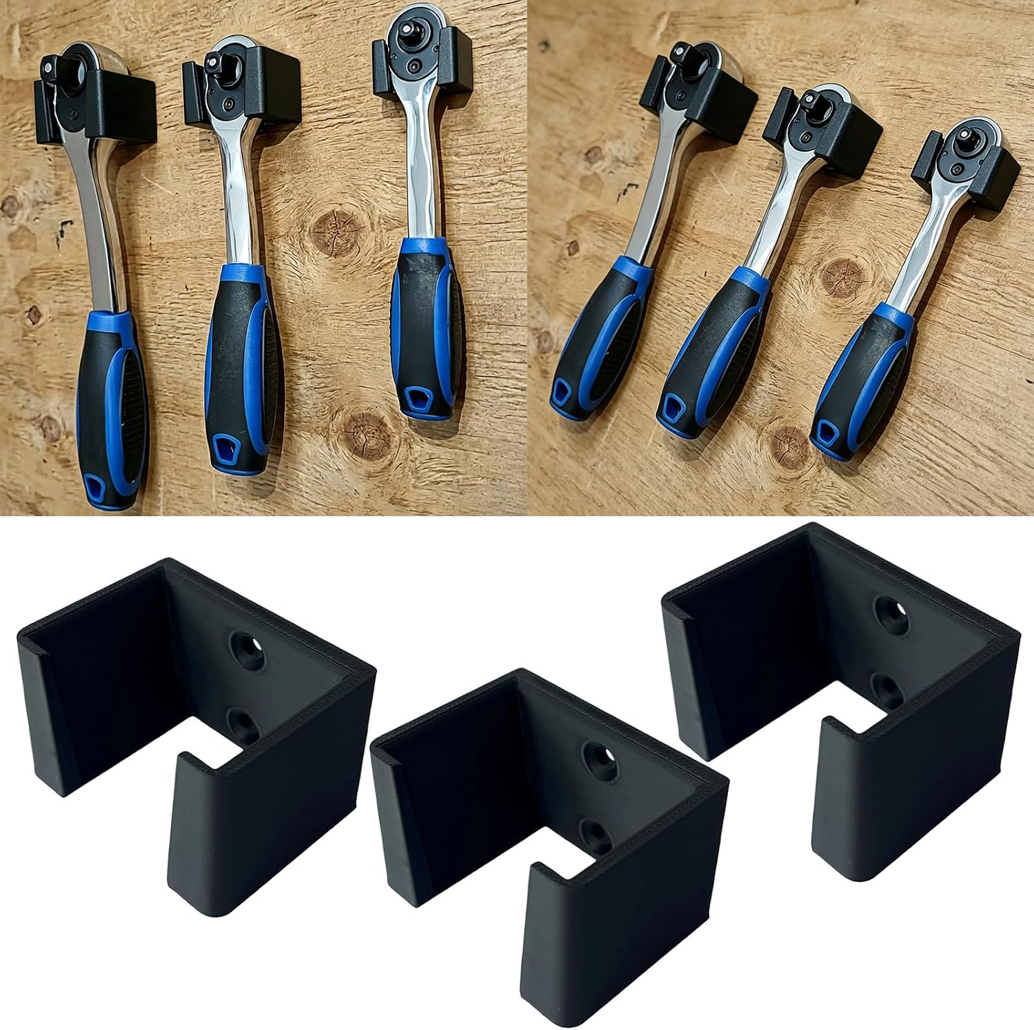  Lot De 3 étagères De Rangement Murales Efficaces, Adaptées Pour Clés à Cliquet 1/2, 3/8, 1/4", Organisateurs De Garage, Porte-outils Simple