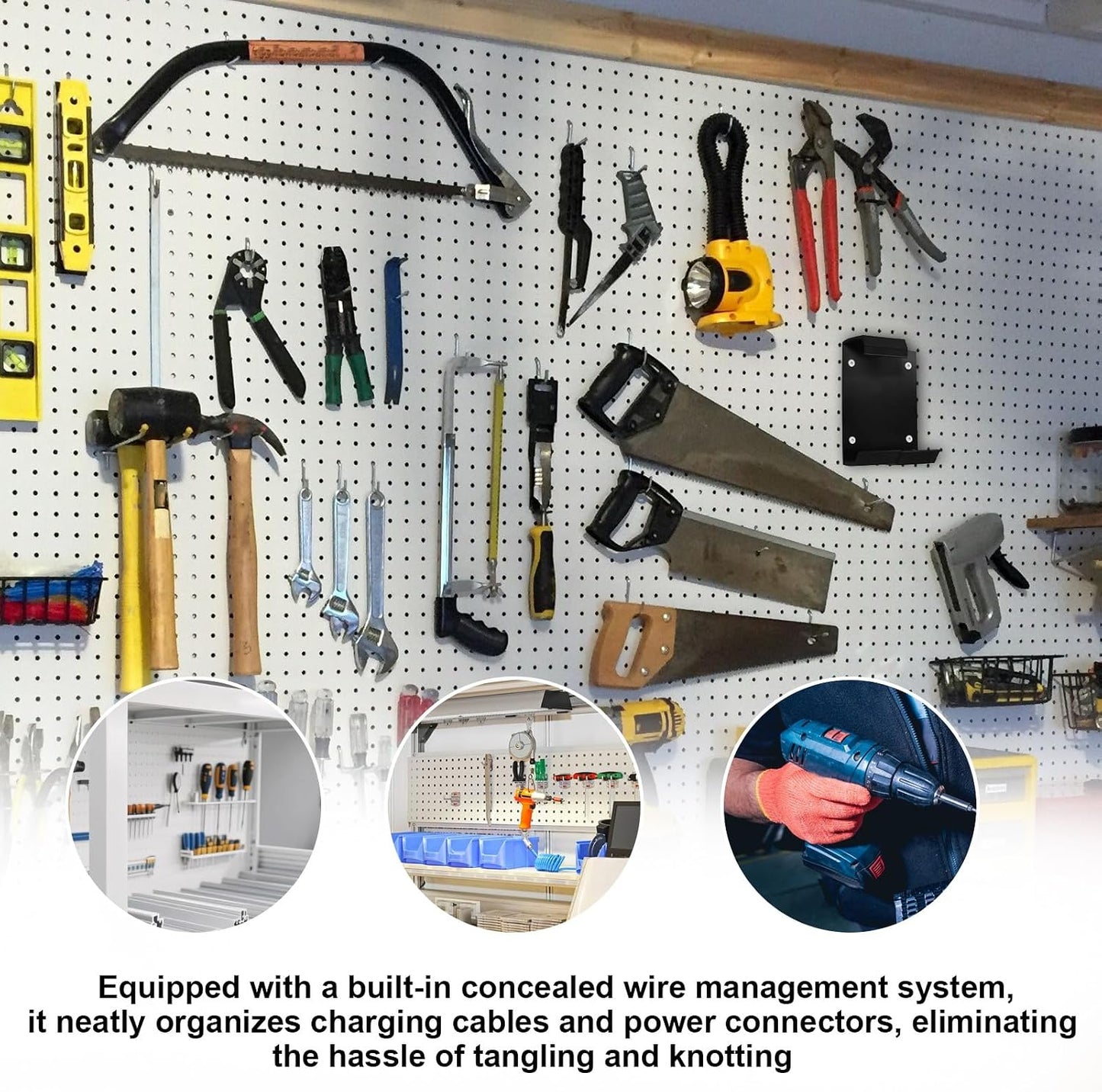GENERIC Support De Rangement Pour Outils électriques, Organiseur De Perceuse, Support De Rangement Mural Robuste Pour Perceuse électrique, Marteau, Tournevis, Maison, Atelier, Réparation Automobile, Cour