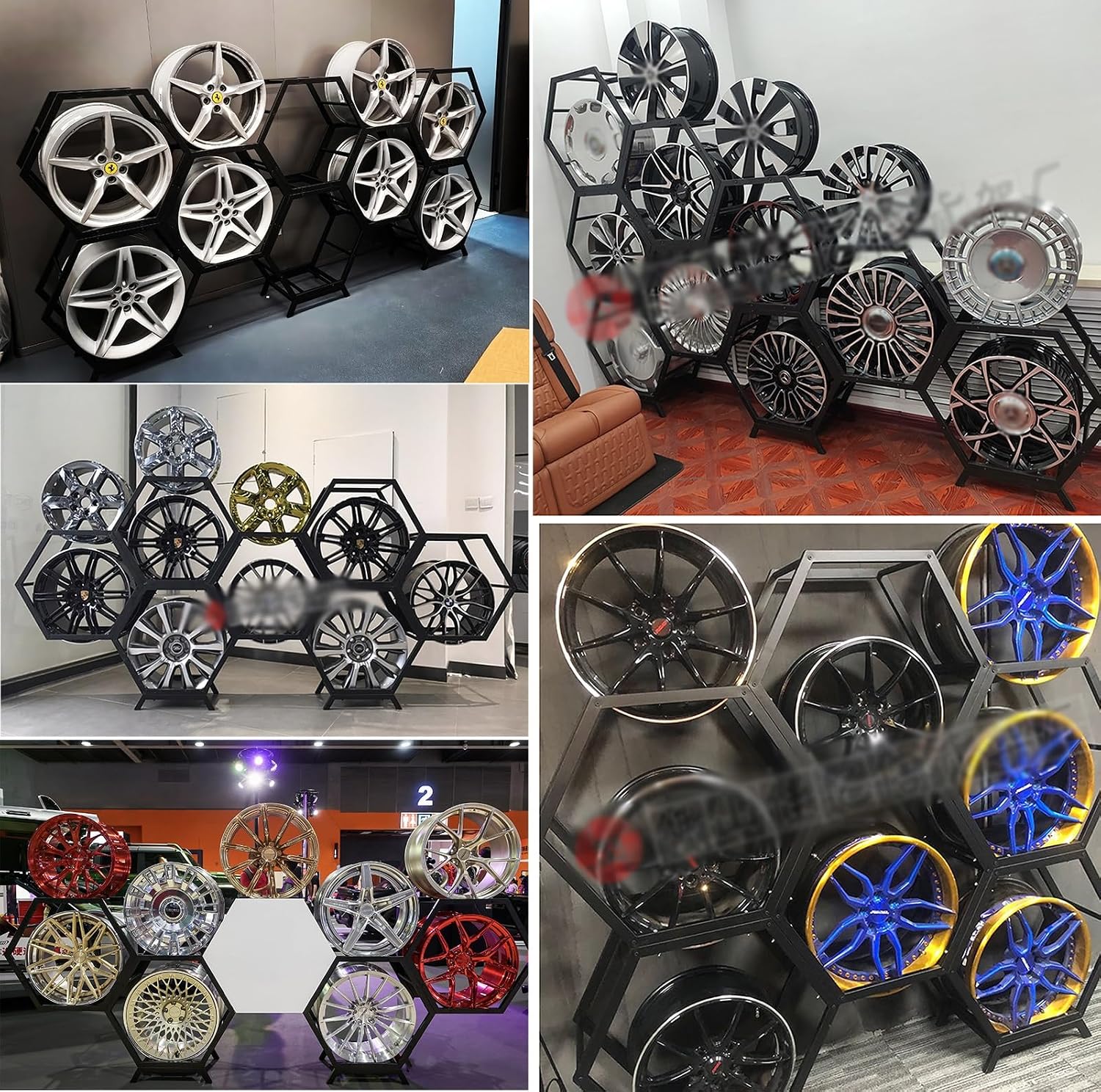  Générique Présentoir Empilable Pour Jantes De Pneus – Étagères De Rangement Robustes Pour Garage, Pour Roues Et Moyeux De Voiture – Support Idéal Pour La Maison, Le Magasin Et L'atelier (Style 1-A)
