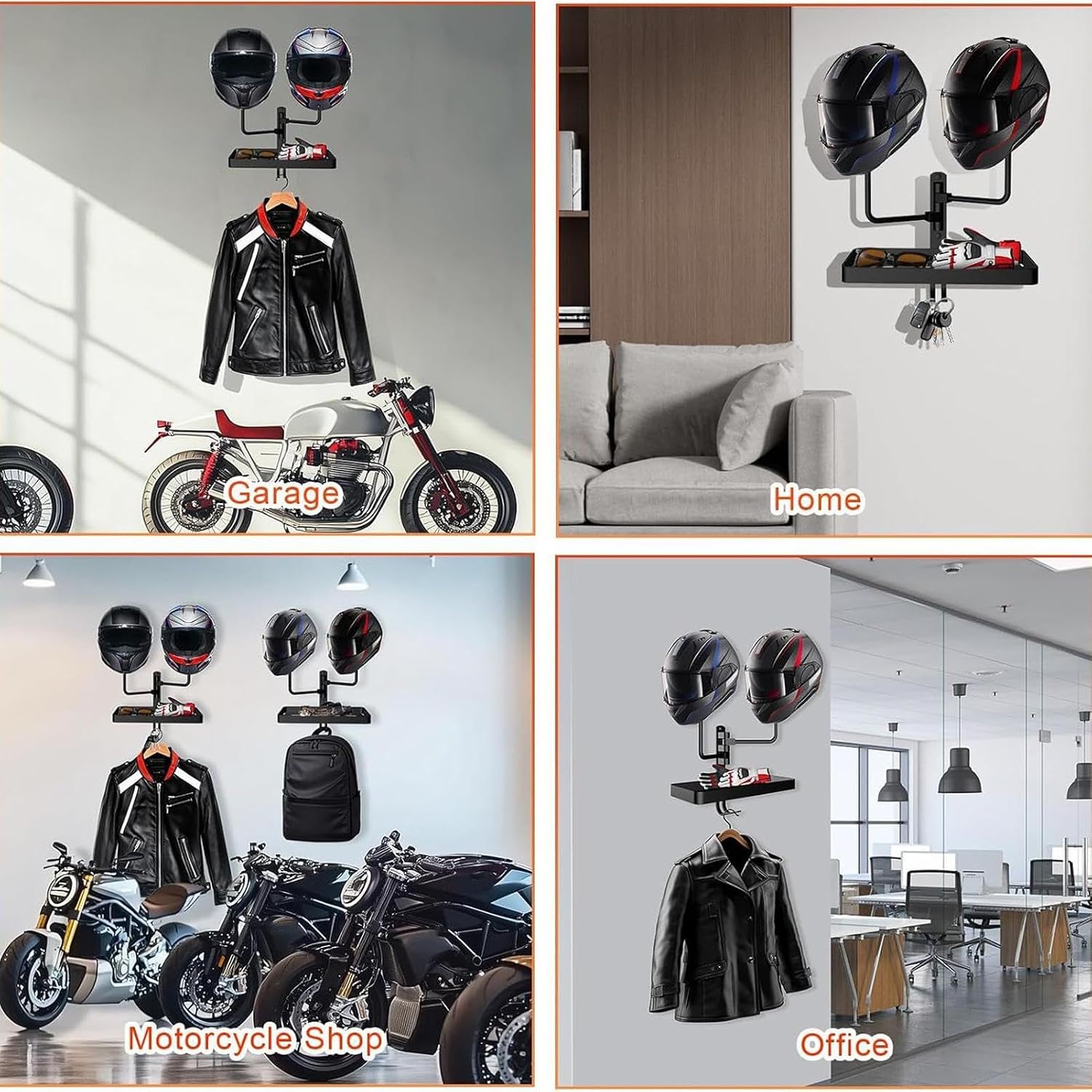  Porte-casaque De Moto, Support De Casque De Moto À 180 °, Porte-casqueur En Métal Rotatif, Larges Applications, Facile À Installer, 30 Cm, Pour Les Moteur De Matériel D'équipement Club Bike Shop Man C