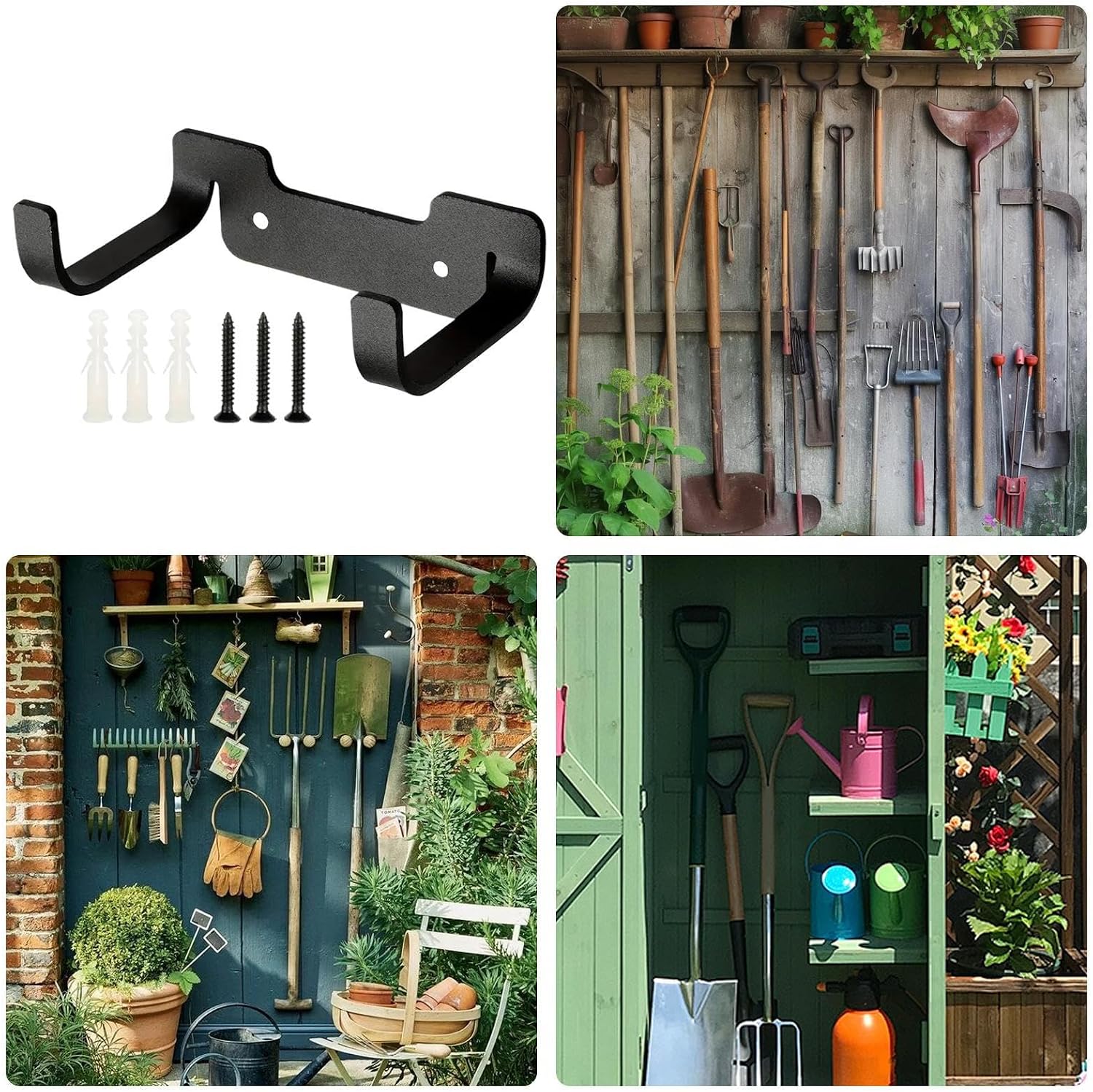  Generisch Crochet De Suspension Pour Mur De Garage, Porte-visseuse électrique, Crochets Peu Encombrants Pour Mur, Buanderie, Garage, Atelier, Cuisine, Cave, Jardin, Abri De Jardin, Garde-manger